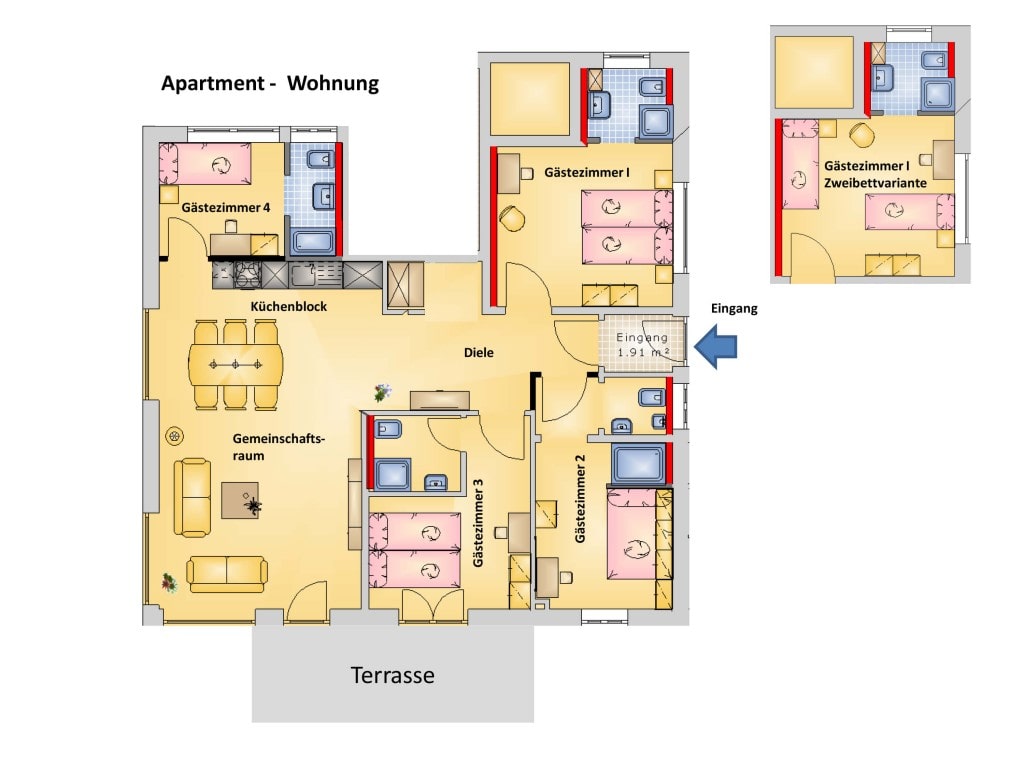 groundplan of the apartment